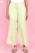 Cambric Cotton Pants In Striped Block Print